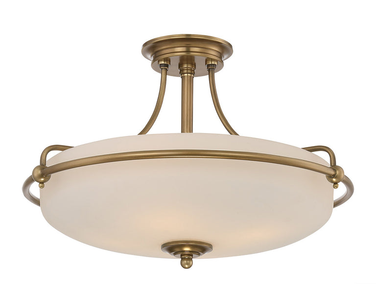 Griffin 4 Light Semi Flush Light Weathered Brass - QZ-GRIFFIN-SFM-WS