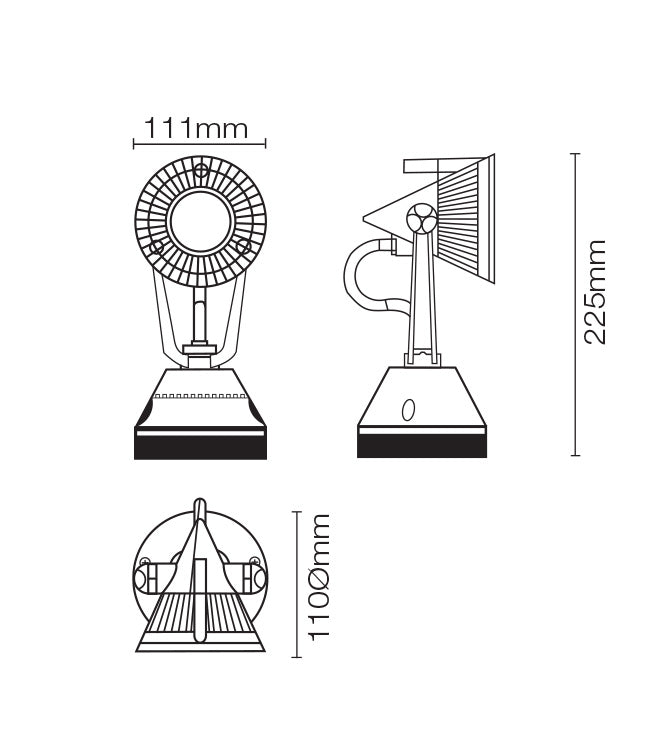 Strike Short Arm IP66 Spot-Floodlight Silver - GS4601