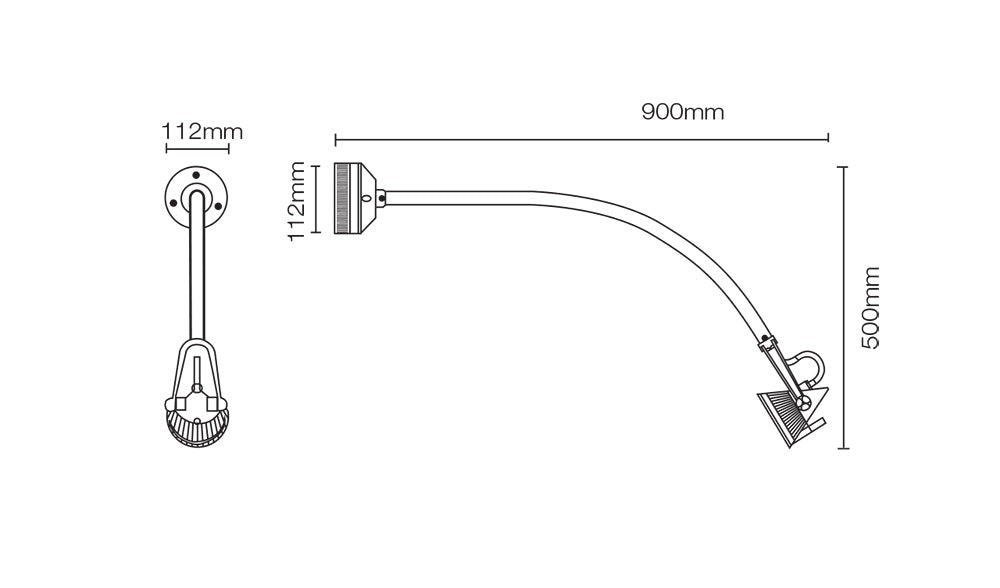 Strike Curved Arm IP66 Spot-Floodlight Silver - GS4609