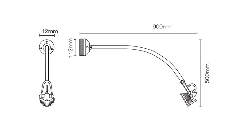Strike Curved Arm IP66 Spot-Floodlight Silver - GS4609