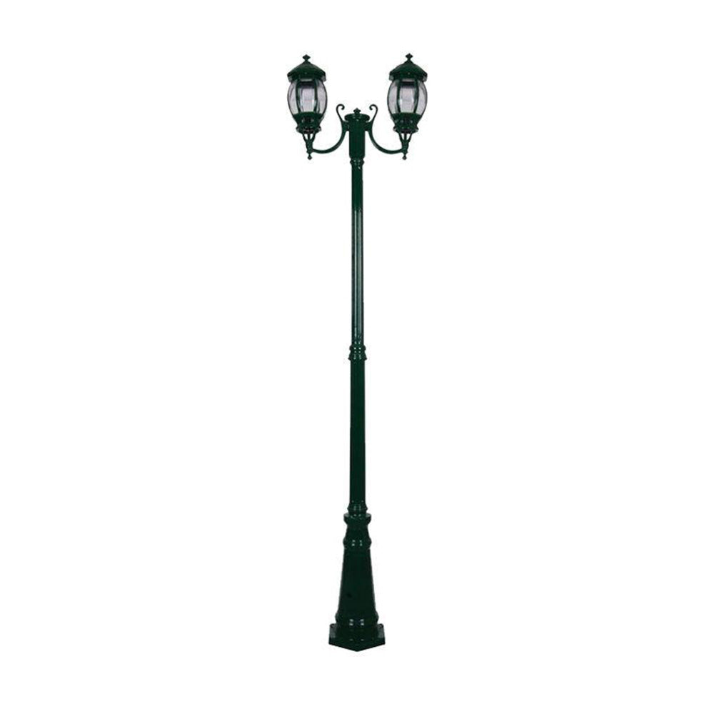 Vienna Twin Head Curved Arms Tall Post Light Green - 15971