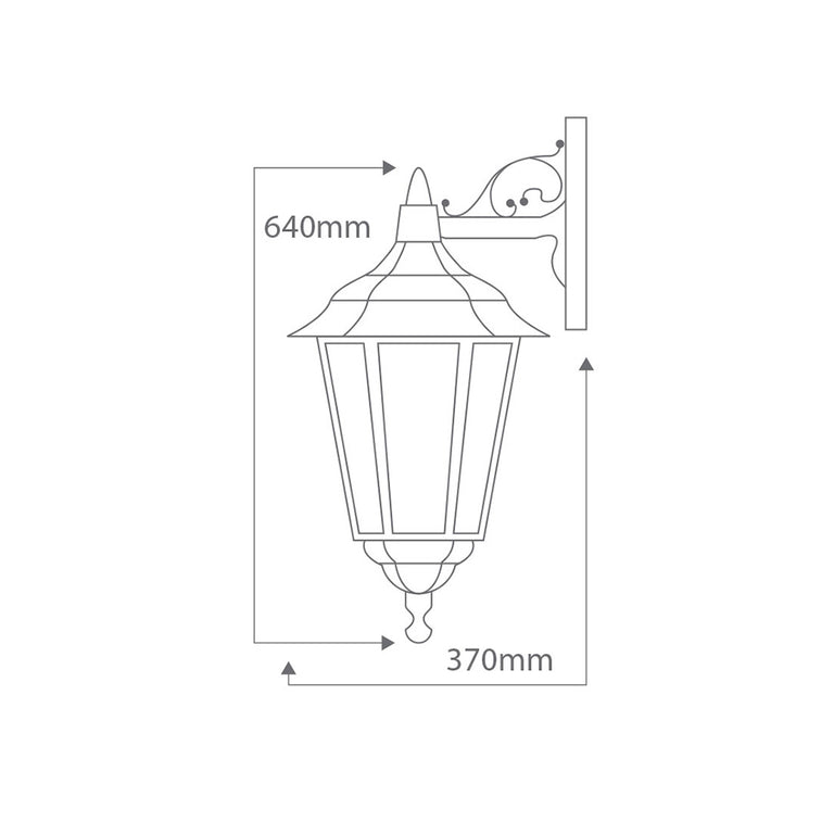 Chester Downward Wall Light Large Black - 15069