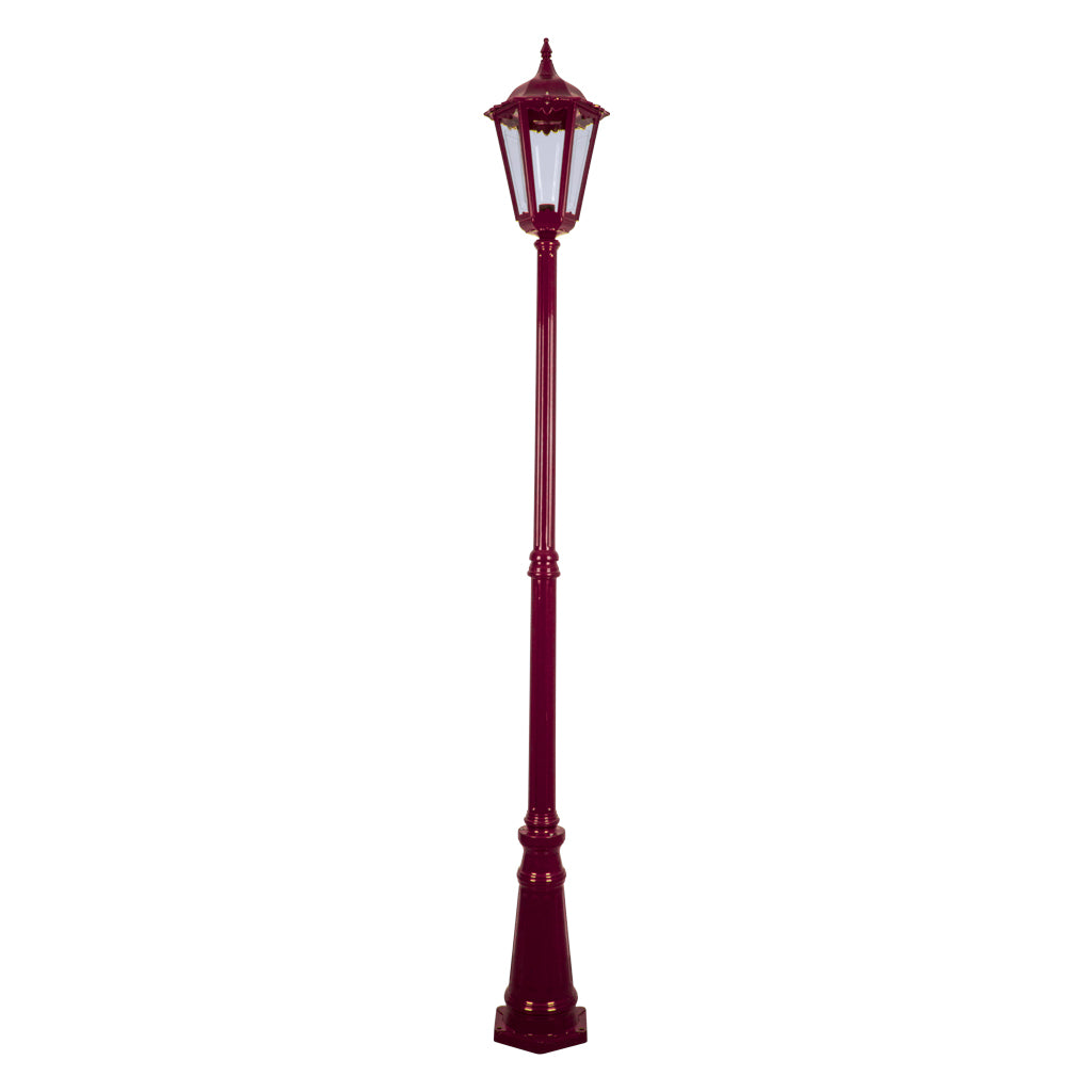 Chester Single Head Tall Post Light Large Burgundy - 15094