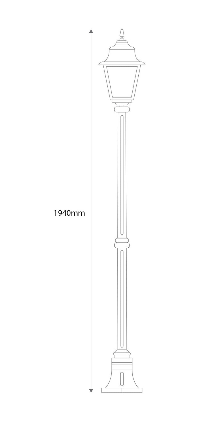Paris Single Head Medium Post Light White - 15151
