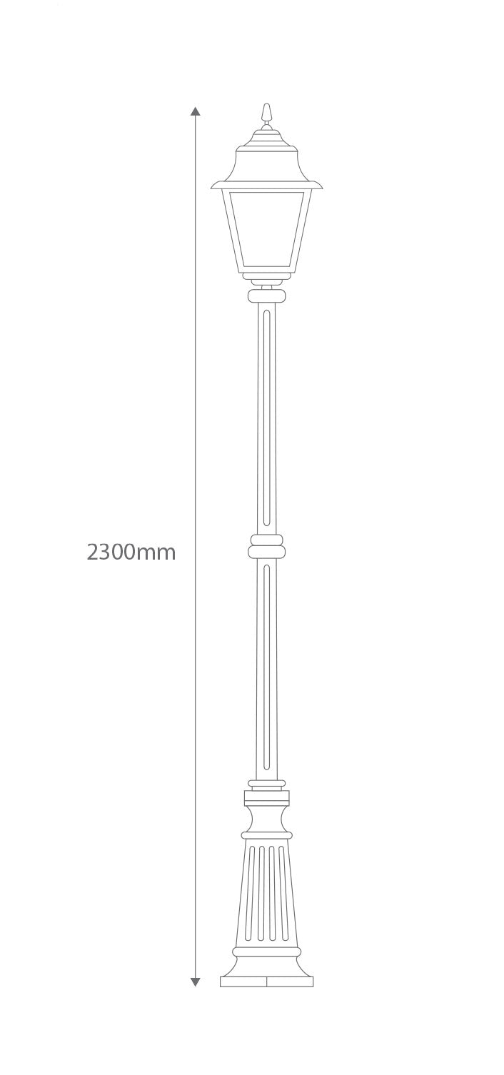 Paris Single Head Tall Post Light Burgundy - 15160