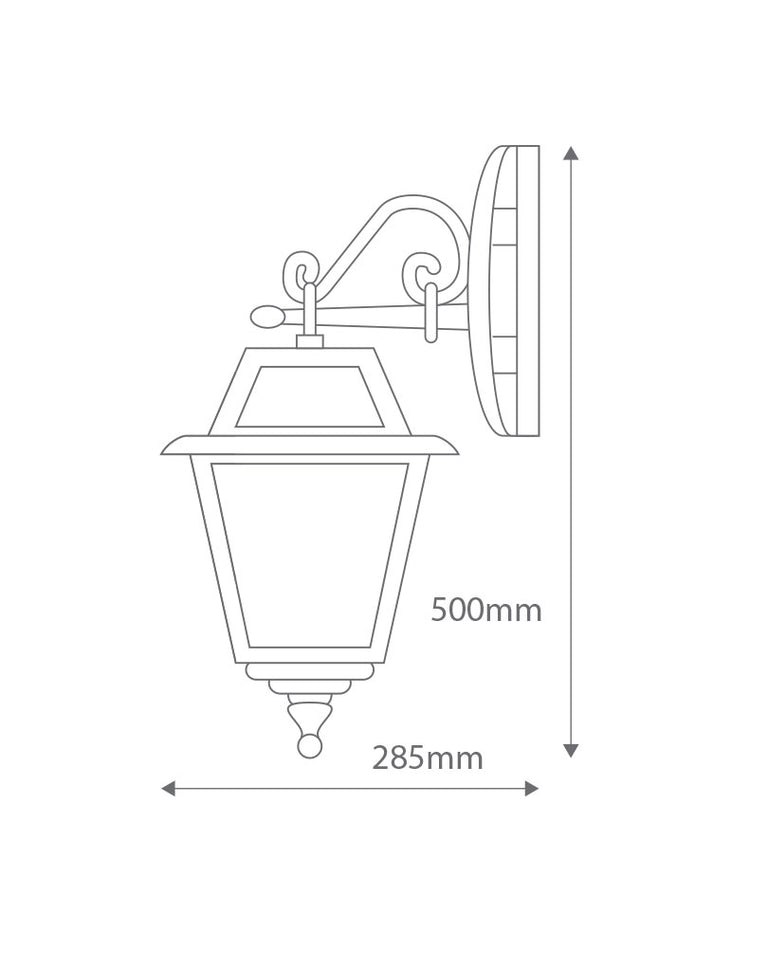 Avignon Downward Wall Light Burgundy - 15202
