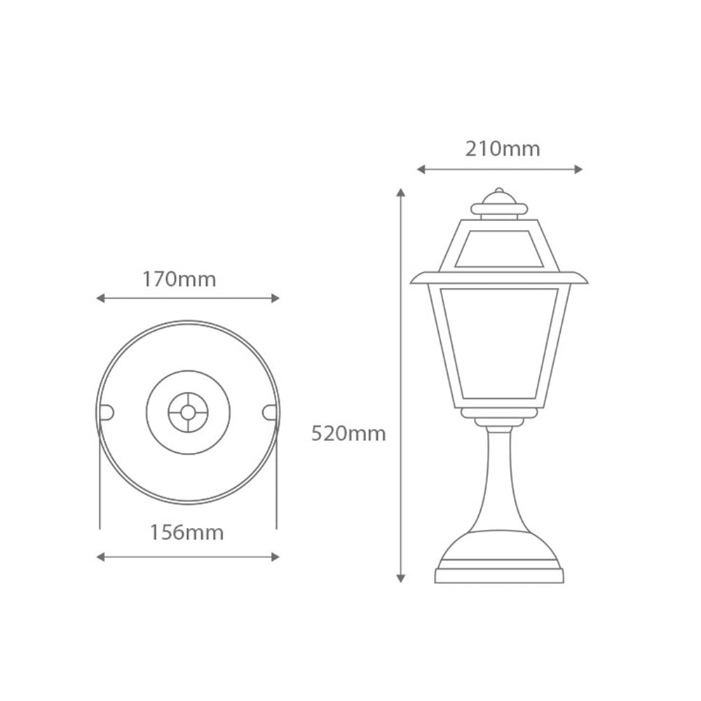 Avignon Pillar Mount Light Black - 15207