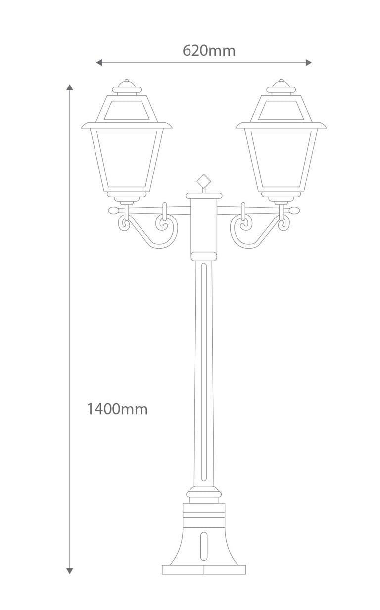 Avignon Twin Head Short Post Light Beige - 15218