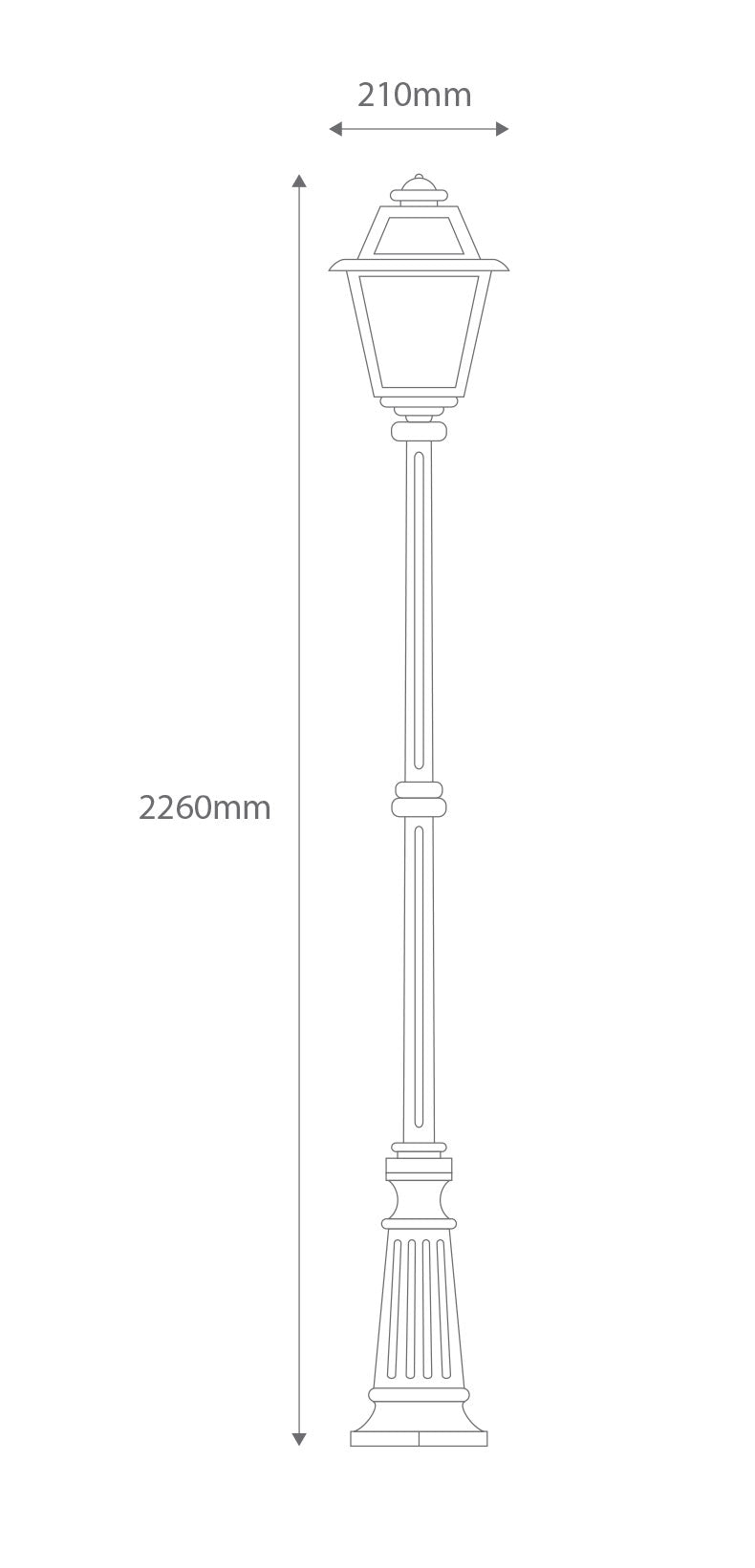 Avignon Single Head Tall Post Light Beige - 15236