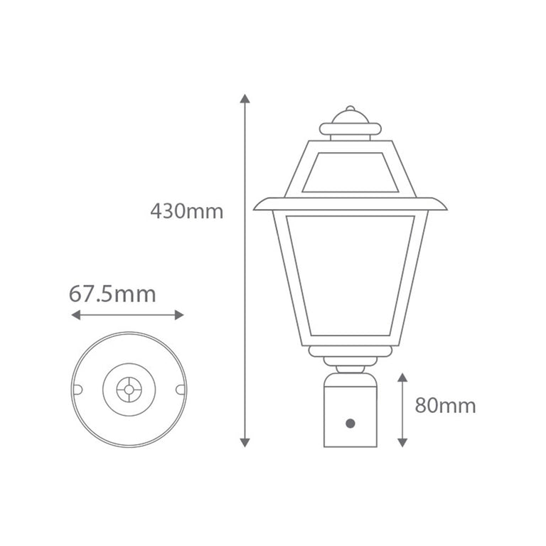 Avignon Post Top Light White - 15259