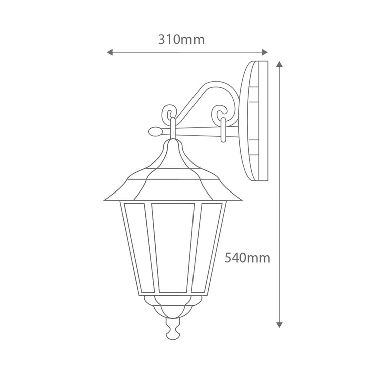 Turin Downward Wall Light Burgundy - 15424