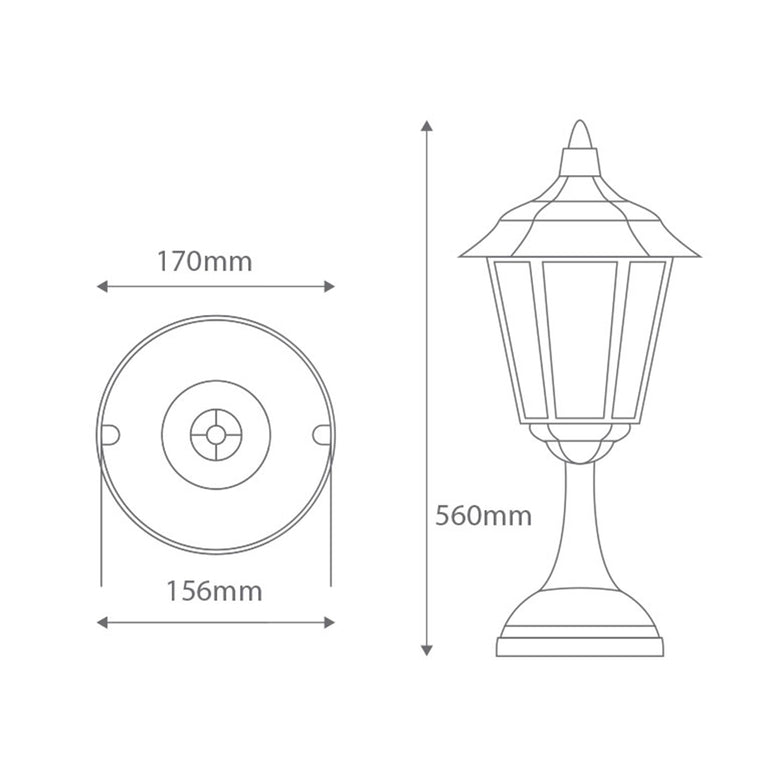 Turin Pillar Mount Light Black - 15429