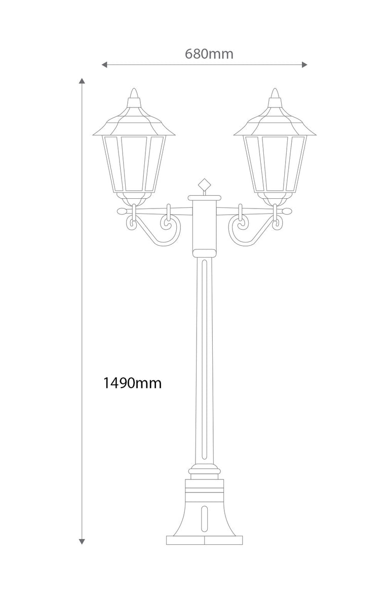 Turin Twin Head Short Post Light Burgundy - 15442