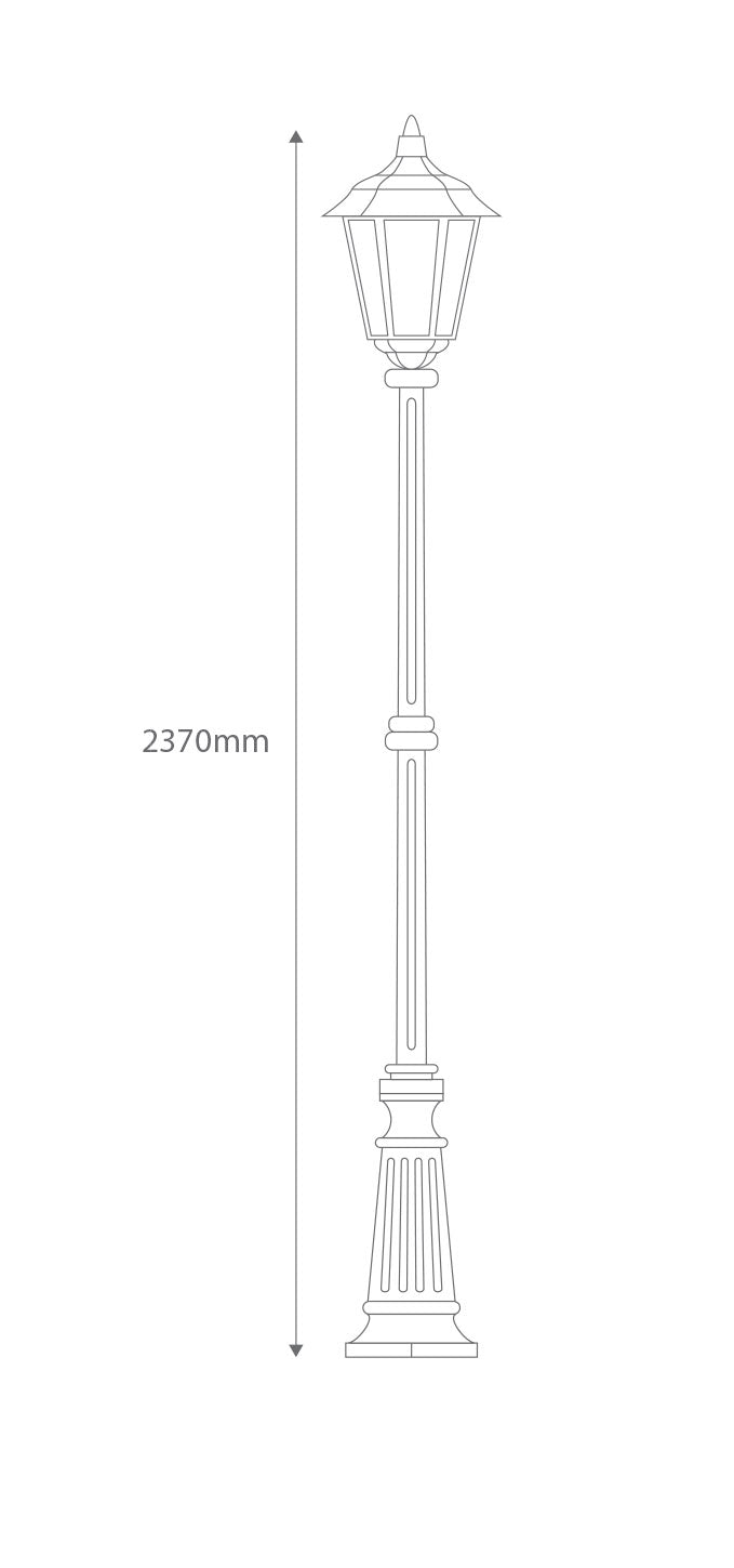 Turin Single Head Tall Post Light Burgundy - 15460