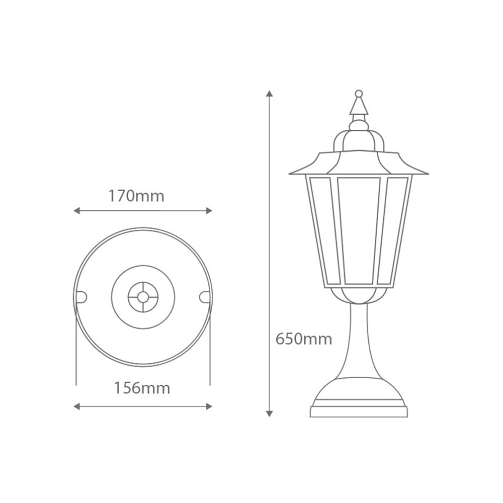 Turin Pillar Mount Light Large Green - 15497