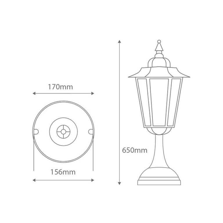 Turin Pillar Mount Light Large White - 15499