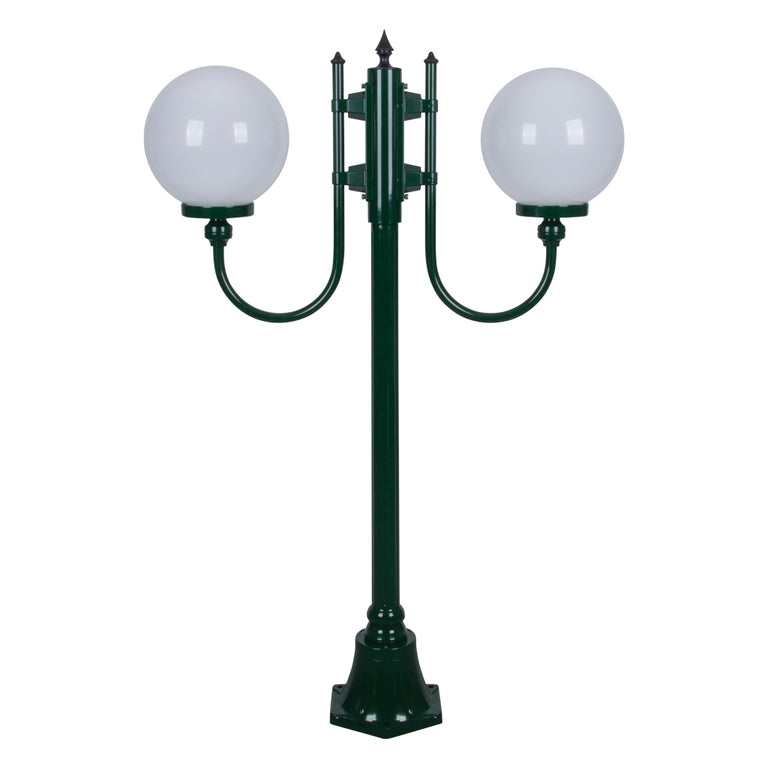 Lisbon Twin 25cm Spheres Curved Arms Short Post Light Green - 15689