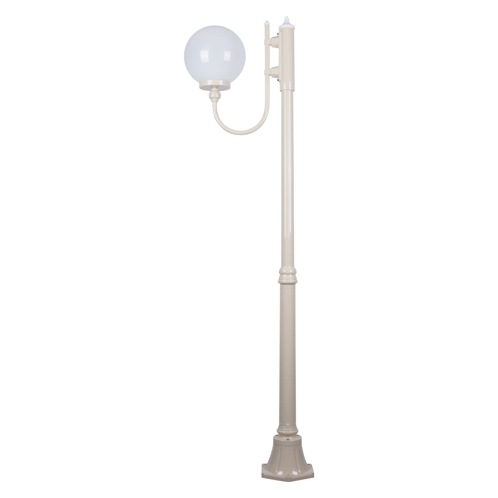 Lisbon 25cm Sphere Curved Arm Medium Post Light Beige - 15698