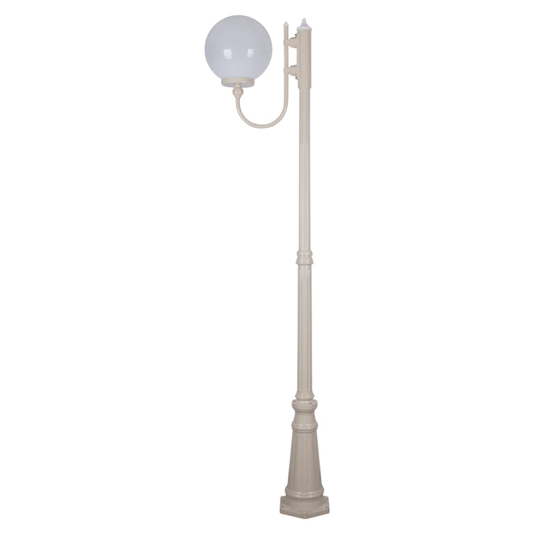 Lisbon 30cm Sphere Curved Arm Tall Post Light Beige - 15728