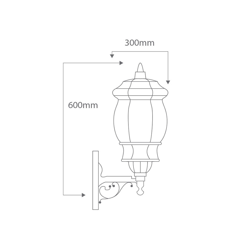 Vienna Upward Wall Light Large Burgundy - 15988