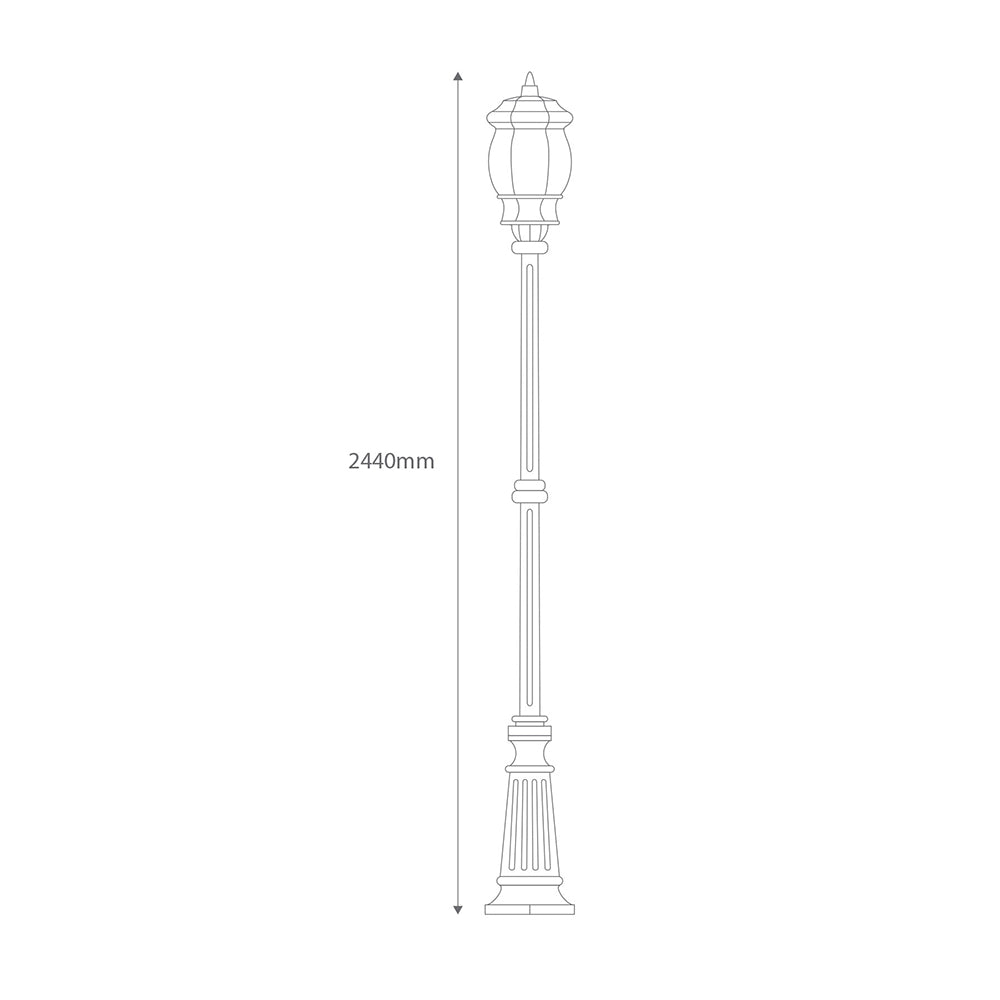 Vienna Three Head Curved Arm Tall Post Light Beige - 16010