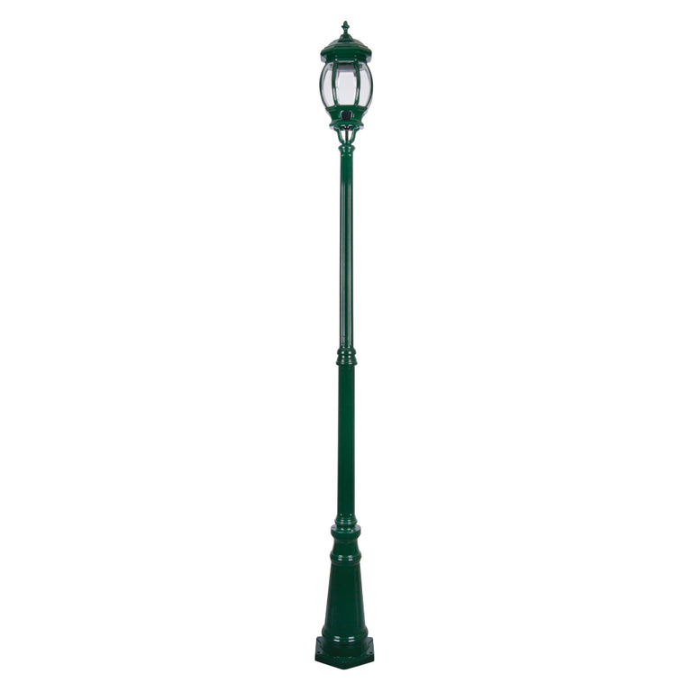 Vienna Three Head Curved Arm Tall Post Light Green - 16013