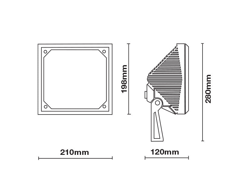 Alogeno IP55 Outdoor 2 x PLC 26W Floodlight Black - GT4633-BL