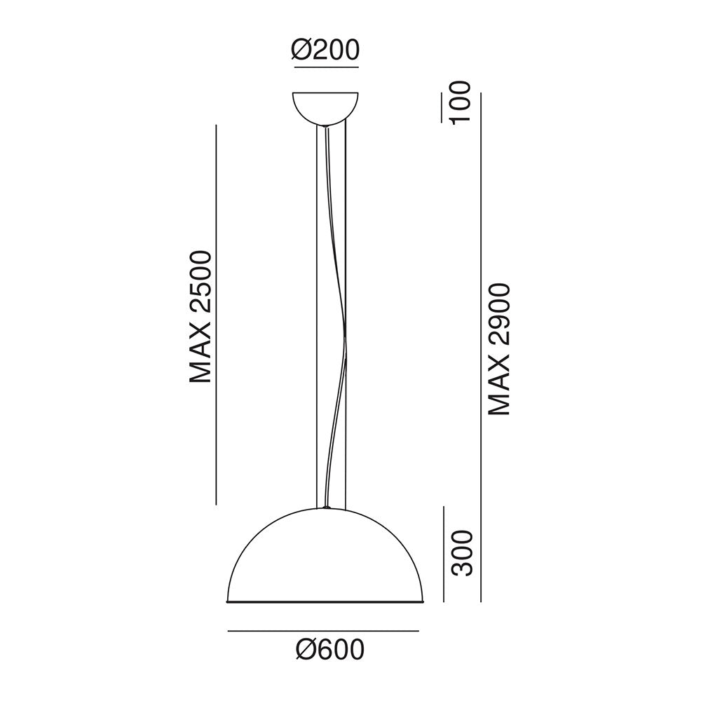 Galileo 600mm Pendant Antique Iron - 251.04.FF