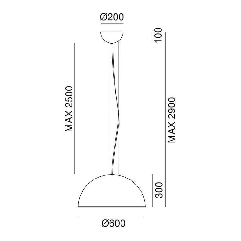 Galileo 600mm Pendant Antique Iron - 251.04.FF