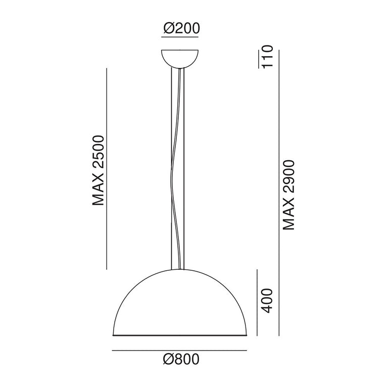 Galileo 800mm Pendant Antique Iron / Silver Leaf - 251.06.F95