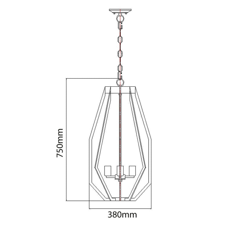 Narrow Angular Cage 5 Light Pendant White - Gamba4