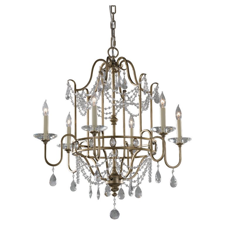 Gianna 6 Light Chandelier Gilded Silver - FE-GIANNA6