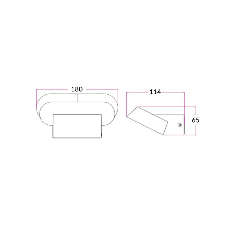 Glans 7W LED Wall Light Dark Grey / Warm White - GLANS01