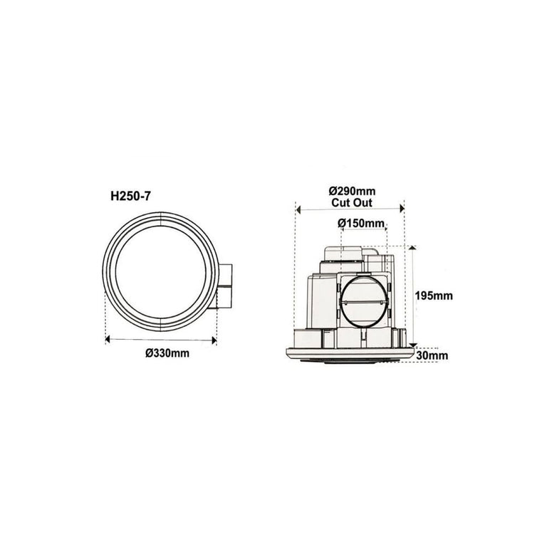 Altair 5 Round Exhaust Fan White - H250-7