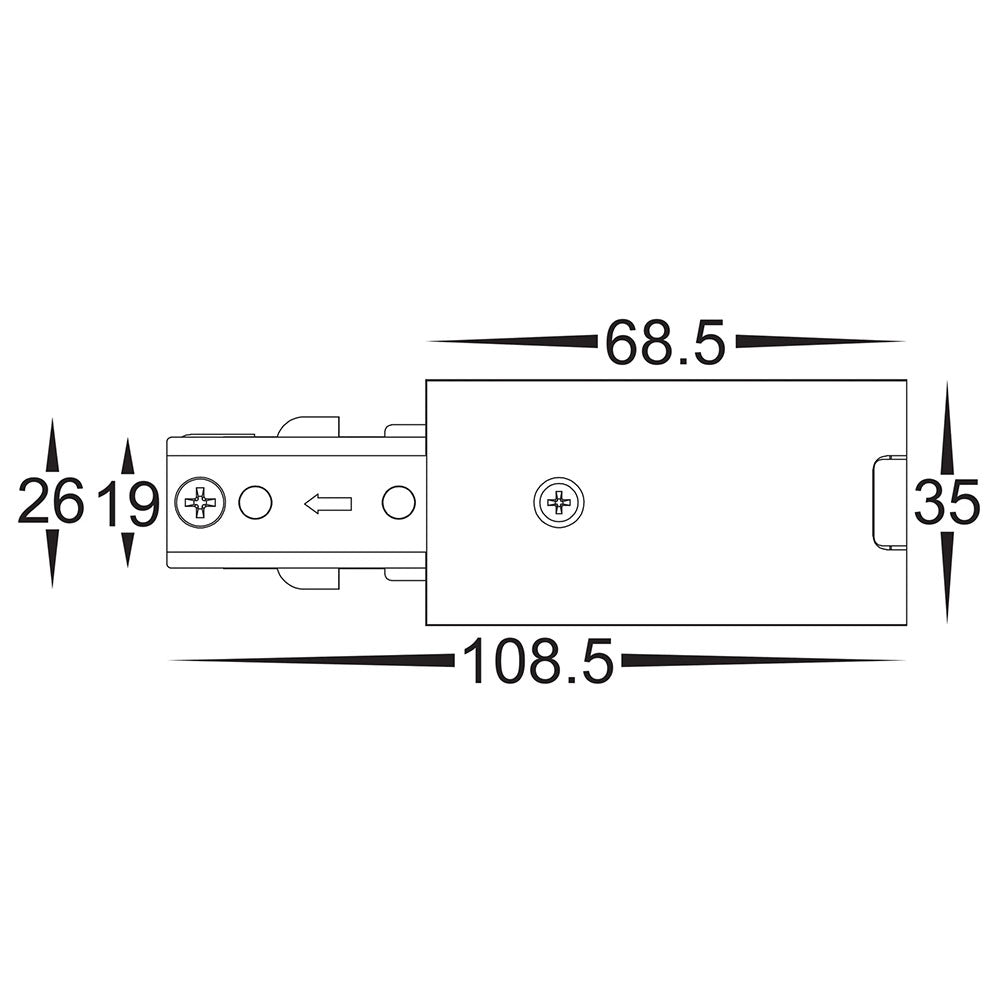 Astro Single Circuit Live End Matt Black - HCP-102100-LE