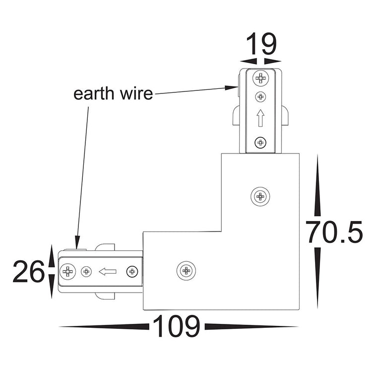 Astro Single Circuit L-Shape Connector Matt White - HCP-103100-LSC
