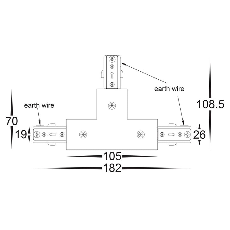Astro Single Circuit T-Shape Connector Matt White - HCP-103100-TSC