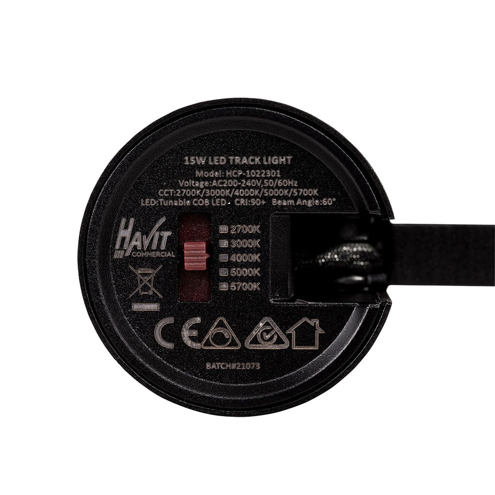 Astro Three Circuit 15W LED Triac Dimmable Track Light Matt Black / Quinto - HCP-1022202