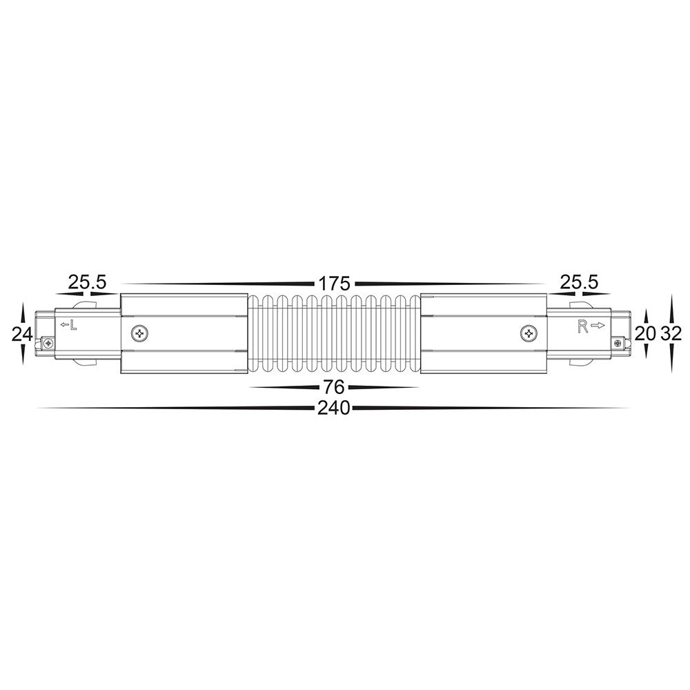 Astro Three Circuit Flexible Connector Matt White - HCP-103300-FC