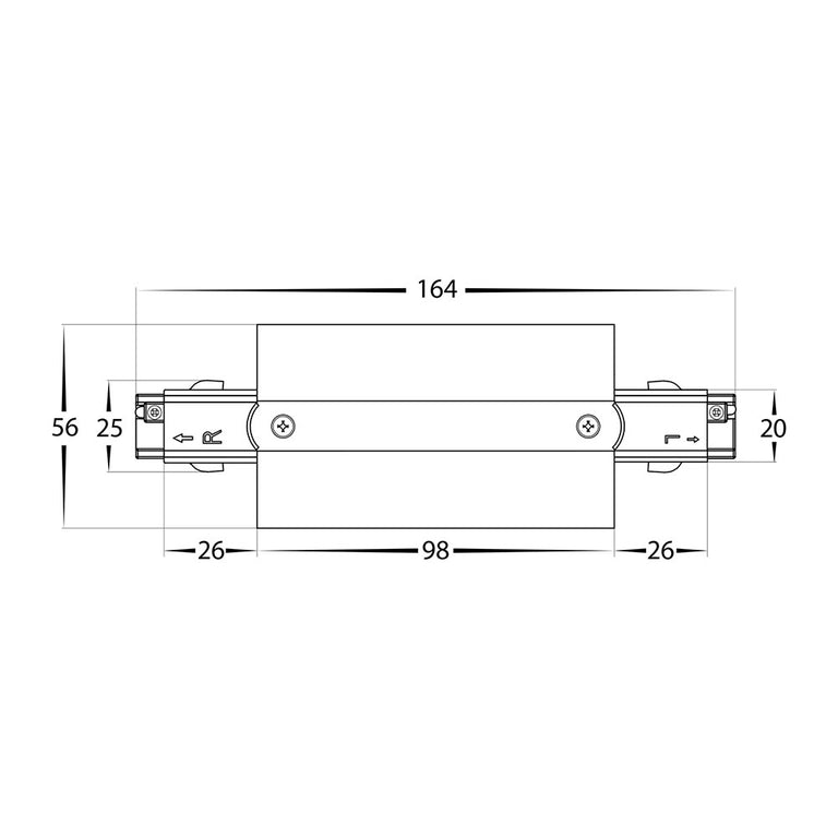 Astro Three Circuit Recessed Track End Cap Matt Black - HCP-102301-EC