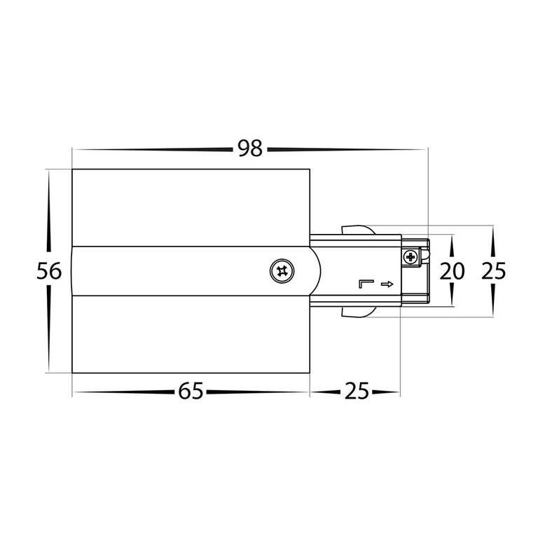 Astro Three Circuit Recessed Track Live End Matt Black - HCP-102301-LE