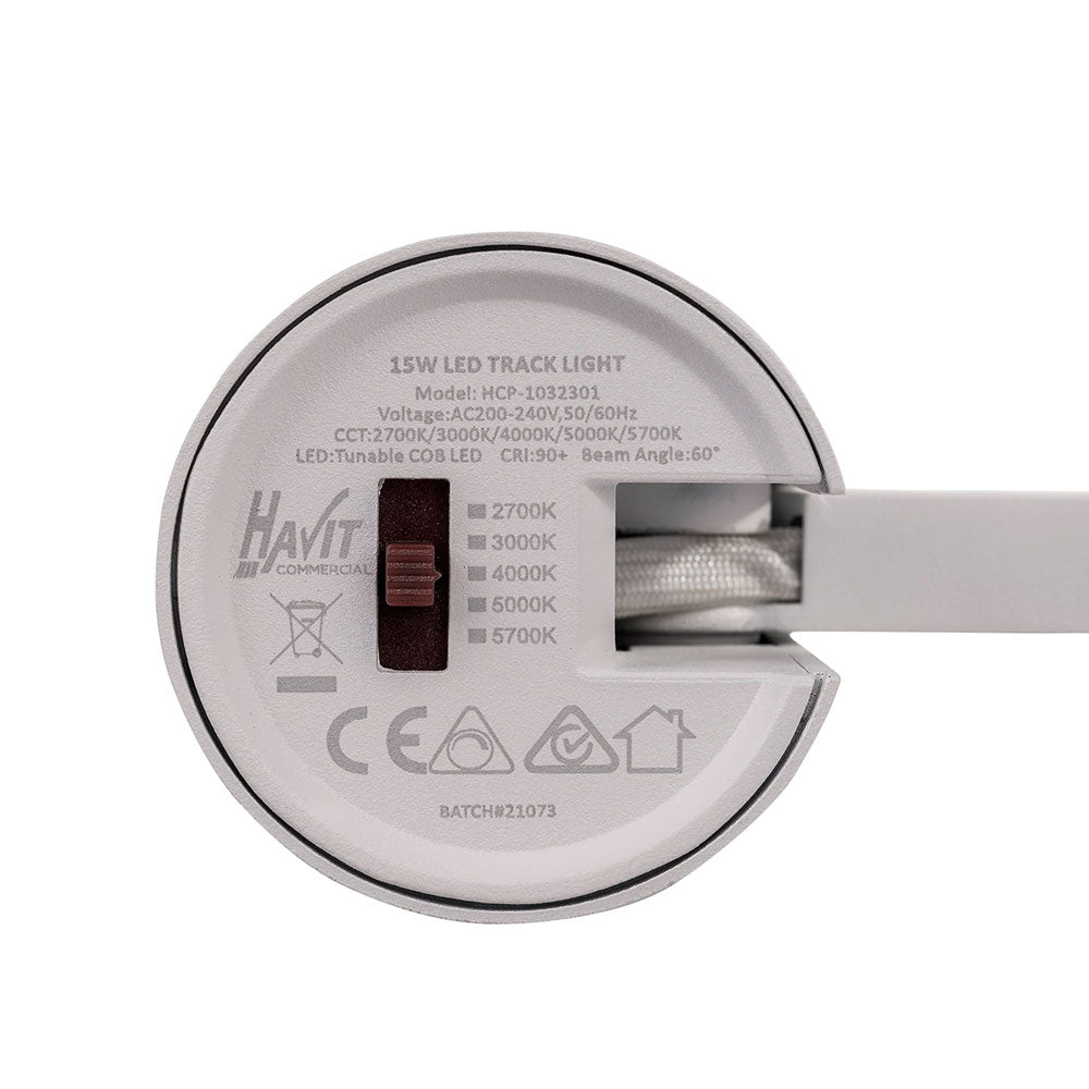 Astro Three Circuit 15W LED Triac Dimmable Track Light Matt White / Quinto - HCP-1032202