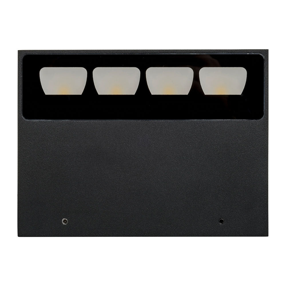 Valore 10W 240V LED Triac Dimmable Aluminium Wall Washer Matt Black / Tri-Colour - HCP-2321002