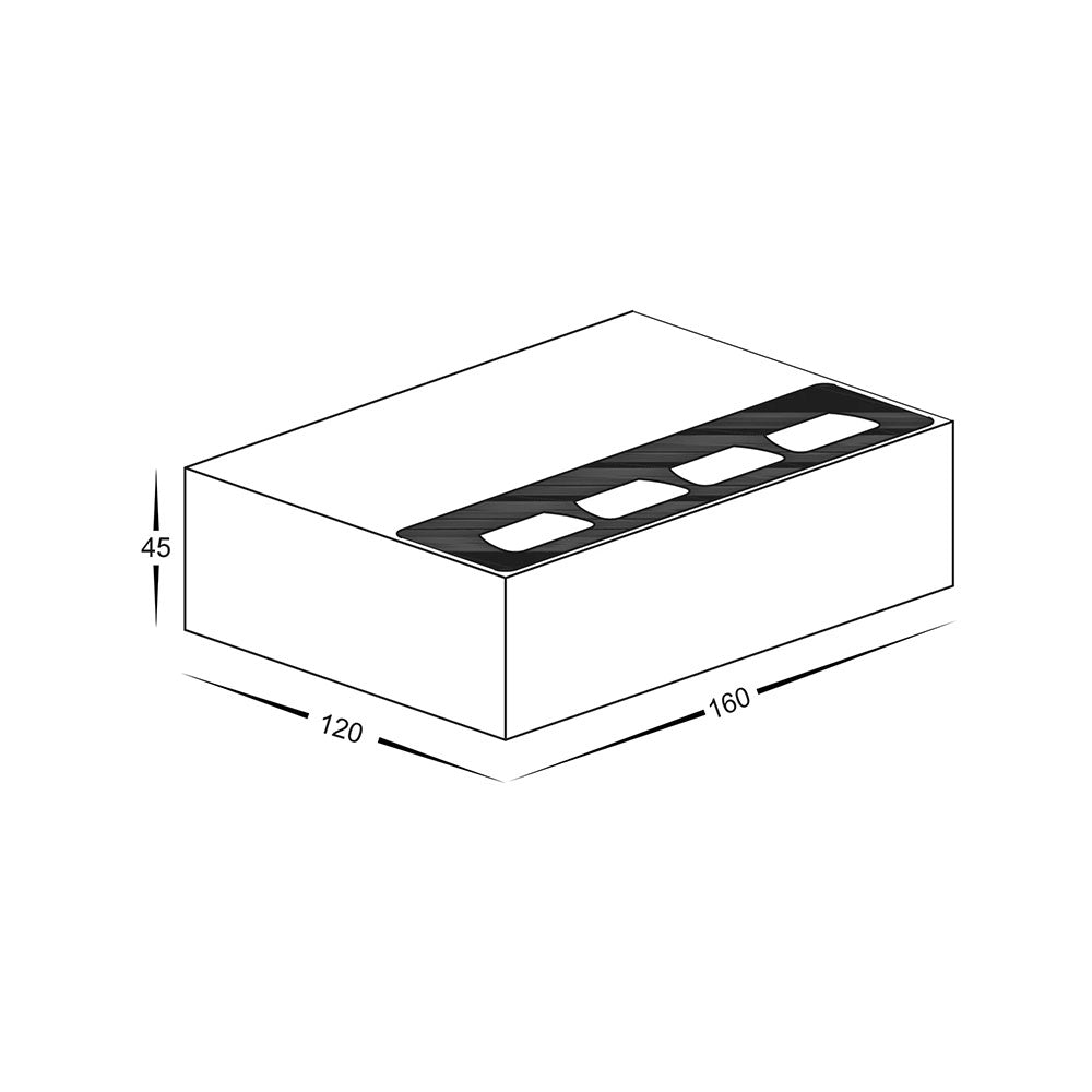 Valore 10W 240V LED Triac Dimmable Aluminium Wall Washer Matt Black / Tri-Colour - HCP-2321002