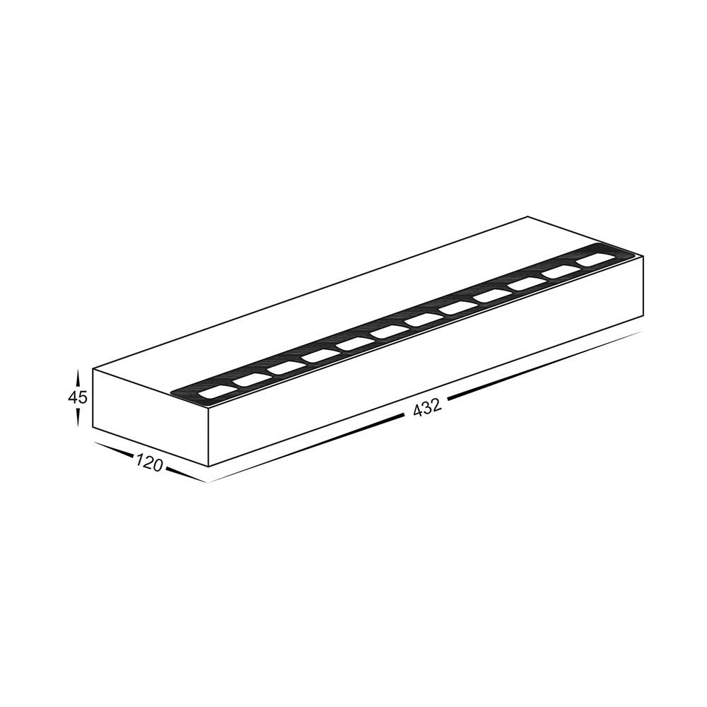 Valore 40W 240V LED Triac Dimmable Aluminium Wall Washer Matt Black / Tri-Colour - HCP-2324002