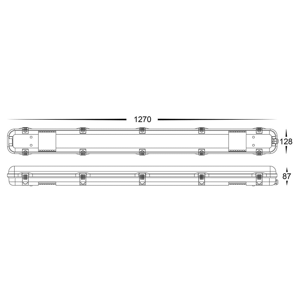 Exterior 20W / 40W LED IP65 Weatherproof Emergency Batten Grey / Tr-Colour - HCP-238400-EM