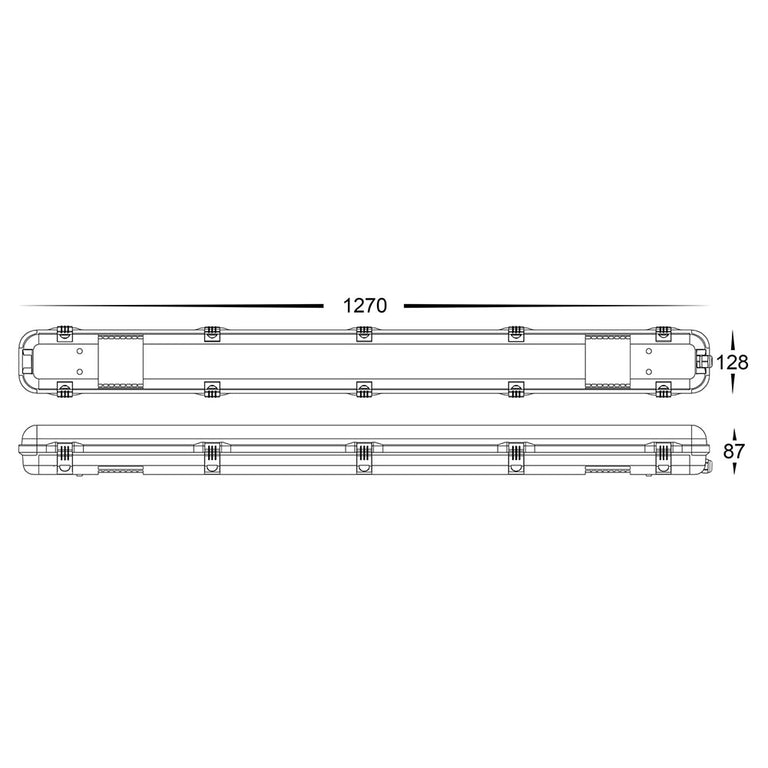 Exterior 20W / 40W LED IP65 Weatherproof Emergency Batten Grey / Tr-Colour - HCP-238400-EM