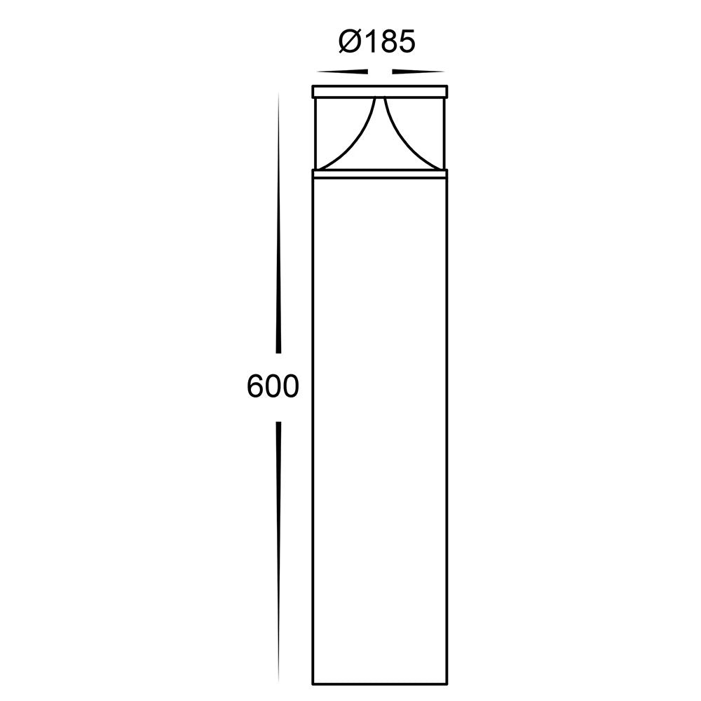 Roga 24W LED 600mm Bollard 240V Black / Tri-Colour - HCP-262330