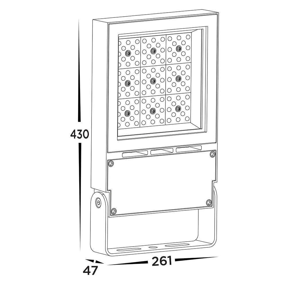 Avant 100W LED Floodlight Black / Warm White - HCP-2821003