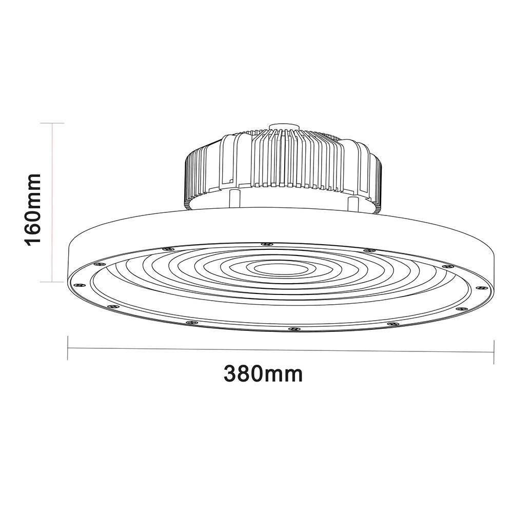 Lepra 200W LED UFO High Bay Black / Warm White - HCP-2922003